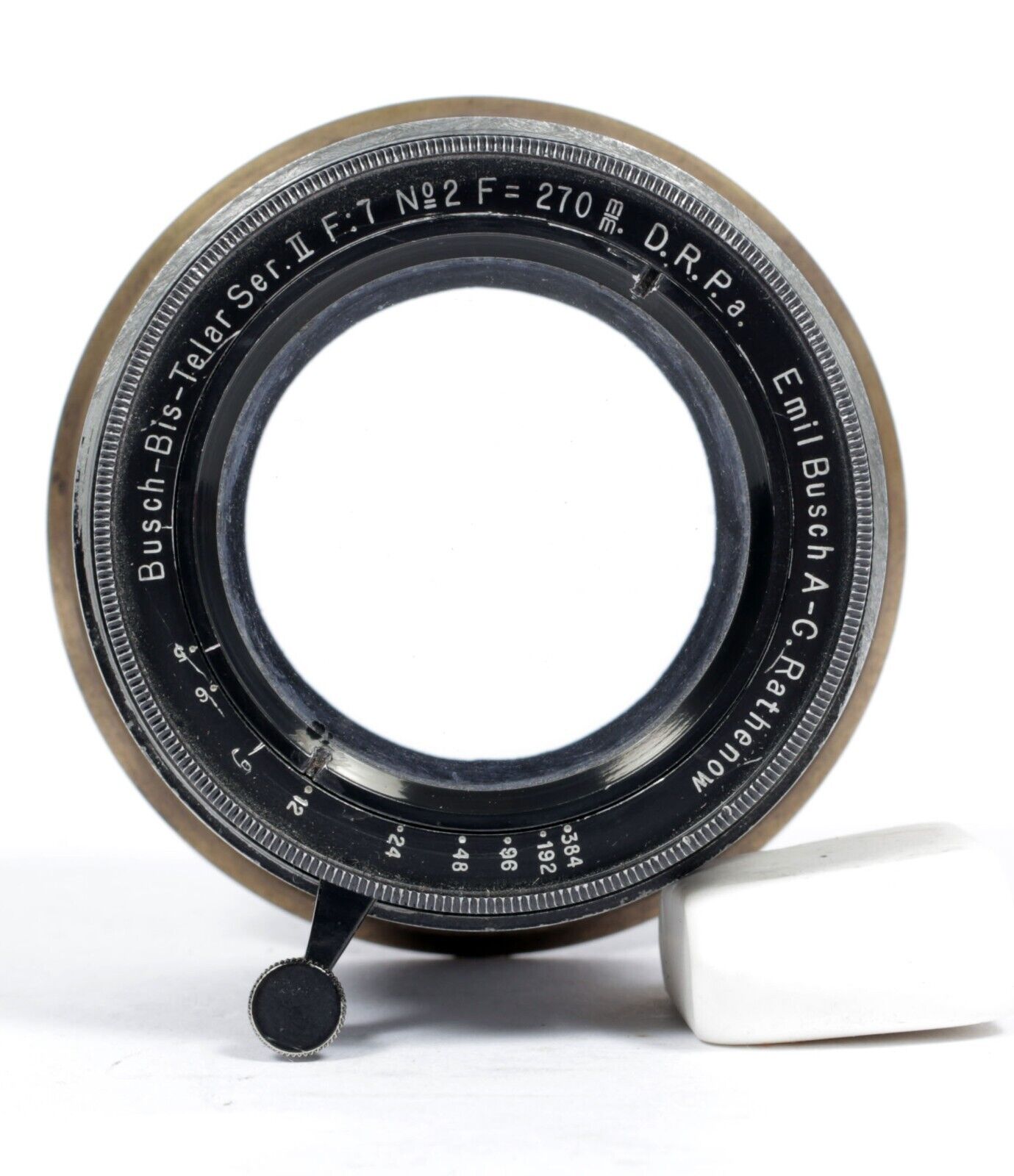 Busch Bis Telar Series II G. Rathenow 270mm F7 lens brass vintage